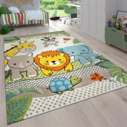 Paco Home - Tapis Pour Enfant Poils Ras Chambre Enfant avec Motifs Animaux et Jungle 140x200 cm,