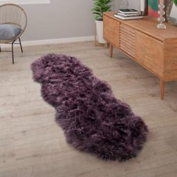 Paco Home - Tapis De Salon Fausse Fourrure Imitation Shaggy Coussins De Sol Forme Cœur Rond