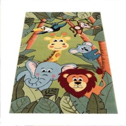 Paco Home - Tapis Pour Enfant Jungle Animaux Vert 140x200 cm