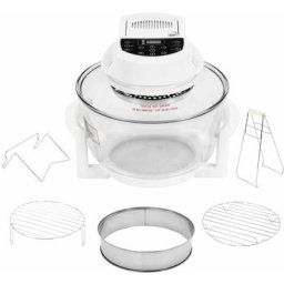 Four à convection halogène avec minuterie numérique 1400 W 17 L vidaXL - Blanc