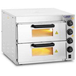 Royal Catering - Four a Pizza Electrique Four Pizza Professionnel Pain 2 Chambres Chamotte 3000 w