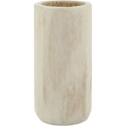 Grand vase rond en bois clair