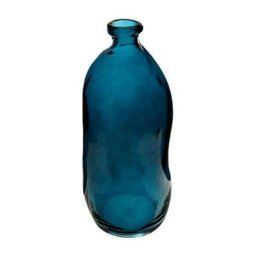 Vase bouteille en verre recyclé - Bleu - h 35 cm - Livraison gratuite - Transparent
