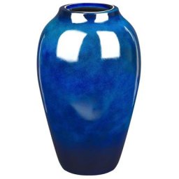 Vase à Fleurs Décoratif Moderne 37 cm en Terre Cuite Bleu Foncé Ocana - Bleu