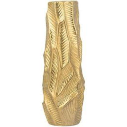 Vase à Fleurs Décoratif en Grès Doré Motif Moderne Idéal pour Salon ou Chambre au Style Glamour et