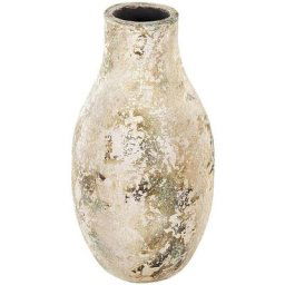 Vase Décoratif Beige en Terre Cuite 40 cm Peint à la Main Effet Vieilli Pafos - Beige