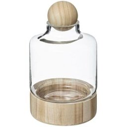 Terrarium en verre et bois H29cm Atmosphera créateur d'intérieur - Transparent