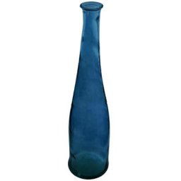Vase long verre recyclé orage H80 Atmosphera créateur d'intérieur - Bleu