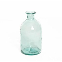 Vase Verre Recyclé 21 x 11 cm Forme Bouteille Transparent - Naturel