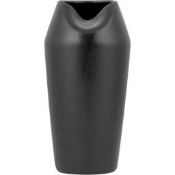 Vase Décoratif de Forme Abstraite fabriqué en Grès Noir 33 cm de Hauteur au Style Contemporain