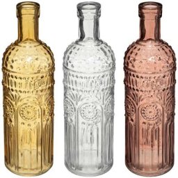 Set de 3 bouteilles Folk - verre Atmosphera créateur d'intérieur - Rose