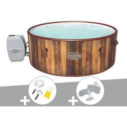 Bestway - Kit spa gonflable Lay-Z-Spa Helsinki rond Airjet 5/7 places + Kit de nettoyage + 2