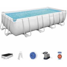 Bestway - Piscine tubulaire hors sol Vostok grise . rectangulaire avec accessoires 5x3 m