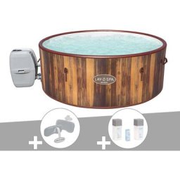 Bestway - Kit spa gonflable Lay-Z-Spa Helsinki rond Airjet 5/7 places + 2 appuis-tête + Kit de
