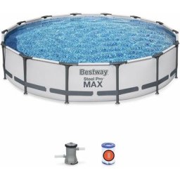 Bestway - Piscine tubulaire Peridot 14.5m² grise- piscine ronde Ø4.3m avec pompe de filtration et
