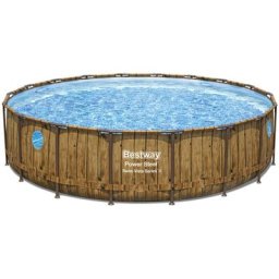 Bestway - Piscine tubulaire ø 549 x 122 cm Ronde Power Steel Swim Vista avec hublots Piscine hors
