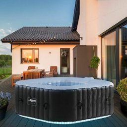 Arebos - Spa Gonflable avec éclairage led Gonflable pour l'intérieur et l'extérieur 154x154cm 4