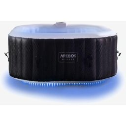Arebos - Spa Gonflable avec éclairage led Gonflable in & Outdoor 154x154 cm 4 Personnes 110 Jets de