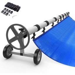RELAX4LIFE Enrouleur de Bâche à Bulles Extensible Réglable de 4,2M à 4,66M pour Bâches et Films