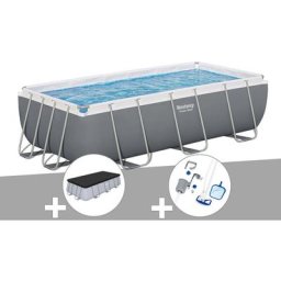 Bestway - Kit piscine tubulaire Power Steel rectangulaire 4,04 x 2,01 x 1,00 m + Bâche de