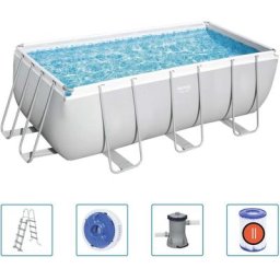 Bestway - Ensemble de piscine rectangulaire Power Steel 412x201x122 cm