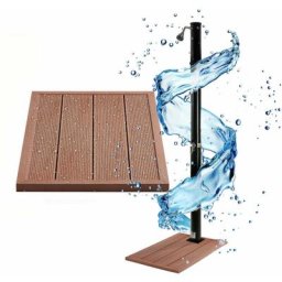 Douche Solaire 20 litres et élément de Sol Anthracite avec thermomètre intégré et Douche à Pied