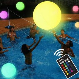 Jouets de piscine - Ballon de plage led avec télécommande - 16 couleurs de lumières et 4 modes