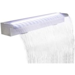 Lame d'eau rectangulaire à LED 90 cm en acier inoxydable cascade pour piscine