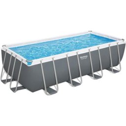Bestway - Piscina Fuori Terra Rettangolare Power Steel 488x244x122 cm con Filtro a Sabbia Scaletta