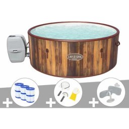 Bestway - Kit spa gonflable Lay-Z-Spa Helsinki rond Airjet 5/7 places + 6 filtres + Kit de