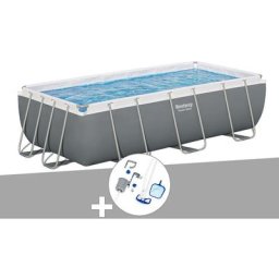 Bestway - Kit piscine tubulaire Power Steel rectangulaire 4,04 x 2,01 x 1,00 m + Kit d'entretien