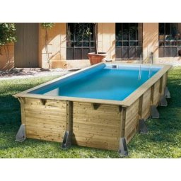 Piscine bois Azura 5,05 x 3,50 x 1,26 m - Liner bleu - Ubbink - Bois