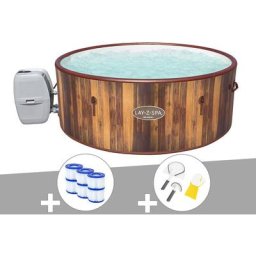 Bestway - Kit spa gonflable Lay-Z-Spa Helsinki rond Airjet 5/7 places + 6 filtres + Kit de