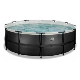 Piscine exit Black Leather ø427x122cm avec pompe filtrante à sable - noir