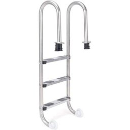 Costway - chelle de Piscine à 3 Marches 1,32m Échelle de Sécurité pour Piscine en 304 Acier