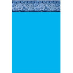Liner Piscine 75/100 Bleu foncé avec frise Carthage bleu Dia 3.60m h 1.20m