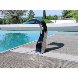 Cascade Inox 316 Fontaine Piscine Bassin Modèle Mini Demi Coeur Hauteur 30cm / Largeur 16cm /