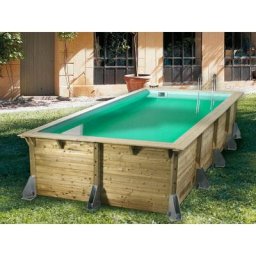 Ubbink - Piscine bois Azura 5,05 x 3,50 x 1,26 m - Liner beige Bois