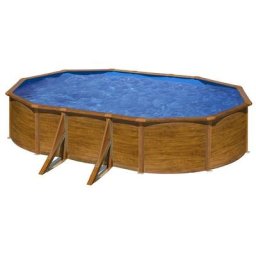 Piscine ovale acier GRÉ Pacific imitation bois - 5 x 3 x 1,20 m