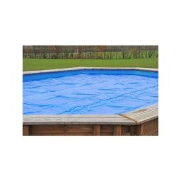 Bâche été à bulles pour piscine bois ovale Cannelle 1 aux dimensions intérieures 5,03 x 3,03m
