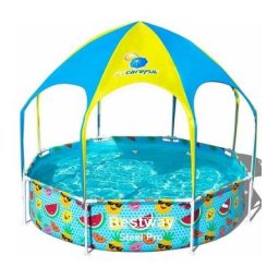 Bestway - Piscine Hors-Sol Tubulaire pour Enfants Splash-In-Shade 244x51 cm avec Abri/Auvent