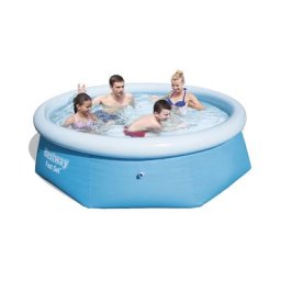 Bestway - Piscine Gonflable pour Enfants Fast Set Ø244x61 cm Bleu Plus de 3 Ans