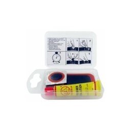 Kit réparation chambre à air shak avec 2 rustines diamètre 20 mm et 5 rustines 45x25 mm + colle et