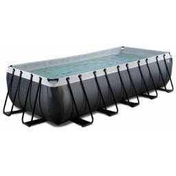 Piscine exit Black Leather 540x250x122cm avec pompe filtrante à sable - noir - Noir