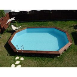 GRÉ - Piscine bois cannelle - 5,51m x 3,51m x h: 1,19m