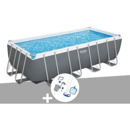 Bestway - Kit piscine tubulaire Power Steel rectangulaire 4,88 x 2,44 x 1,22 m + Kit d'entretien