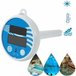Thermomètre solaire de piscine, thermomètre numérique à énergie solaire sans fil pour bassin de