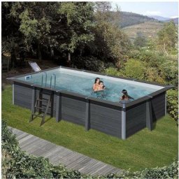 GRÉ - Piscine composite Avant-Garde rectangulaire 6,06 x 3,26 x 1,24 m Bois