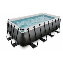 Piscine exit Black Leather 400x200x122cm avec pompe filtrante à sable - noir - Noir