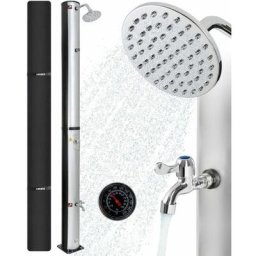 Douche solaire 40L 220cm incl.Capot de protection avec thermomètre intégré pommeau de douche rond